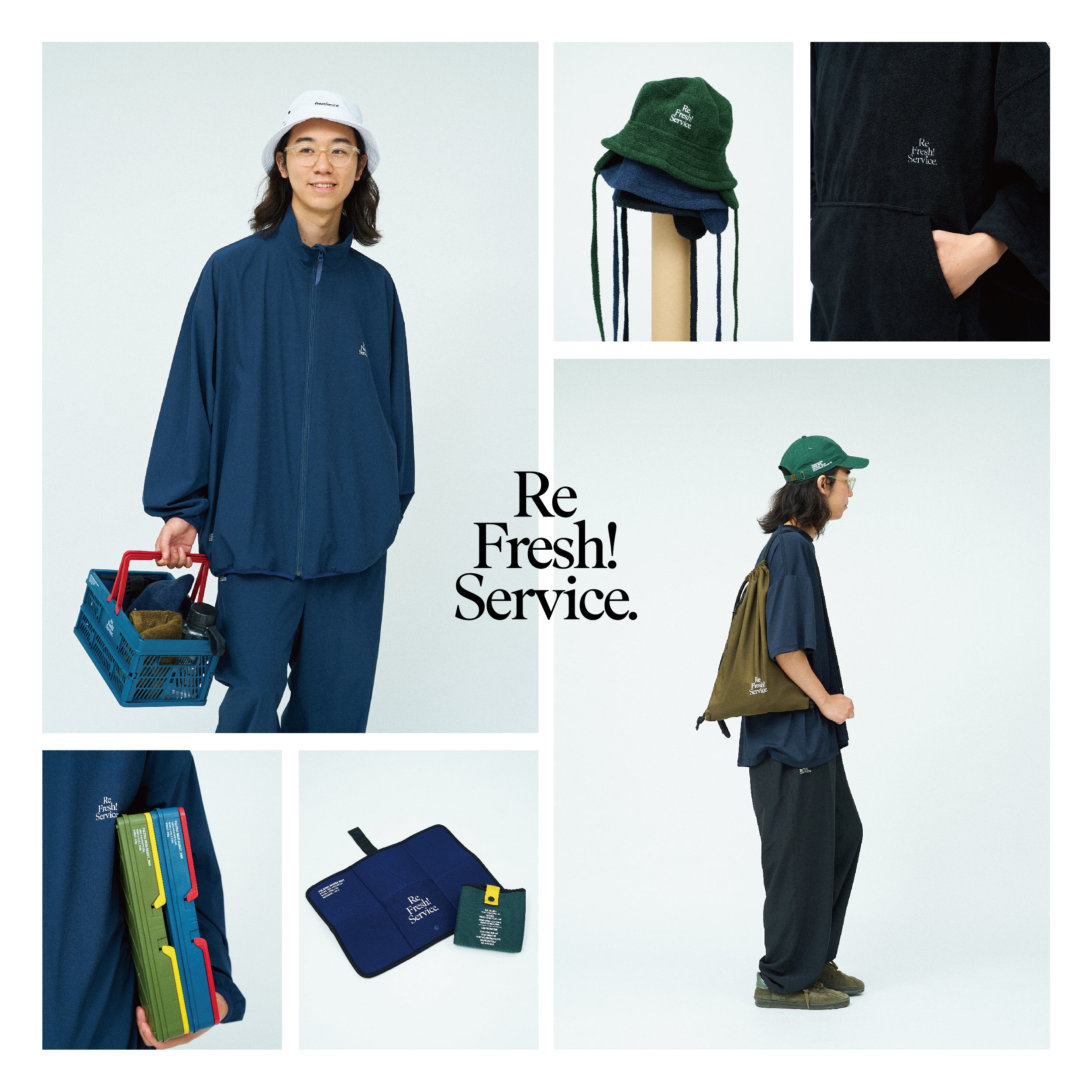 税込FreshService サウナハット　NAVY 帽子