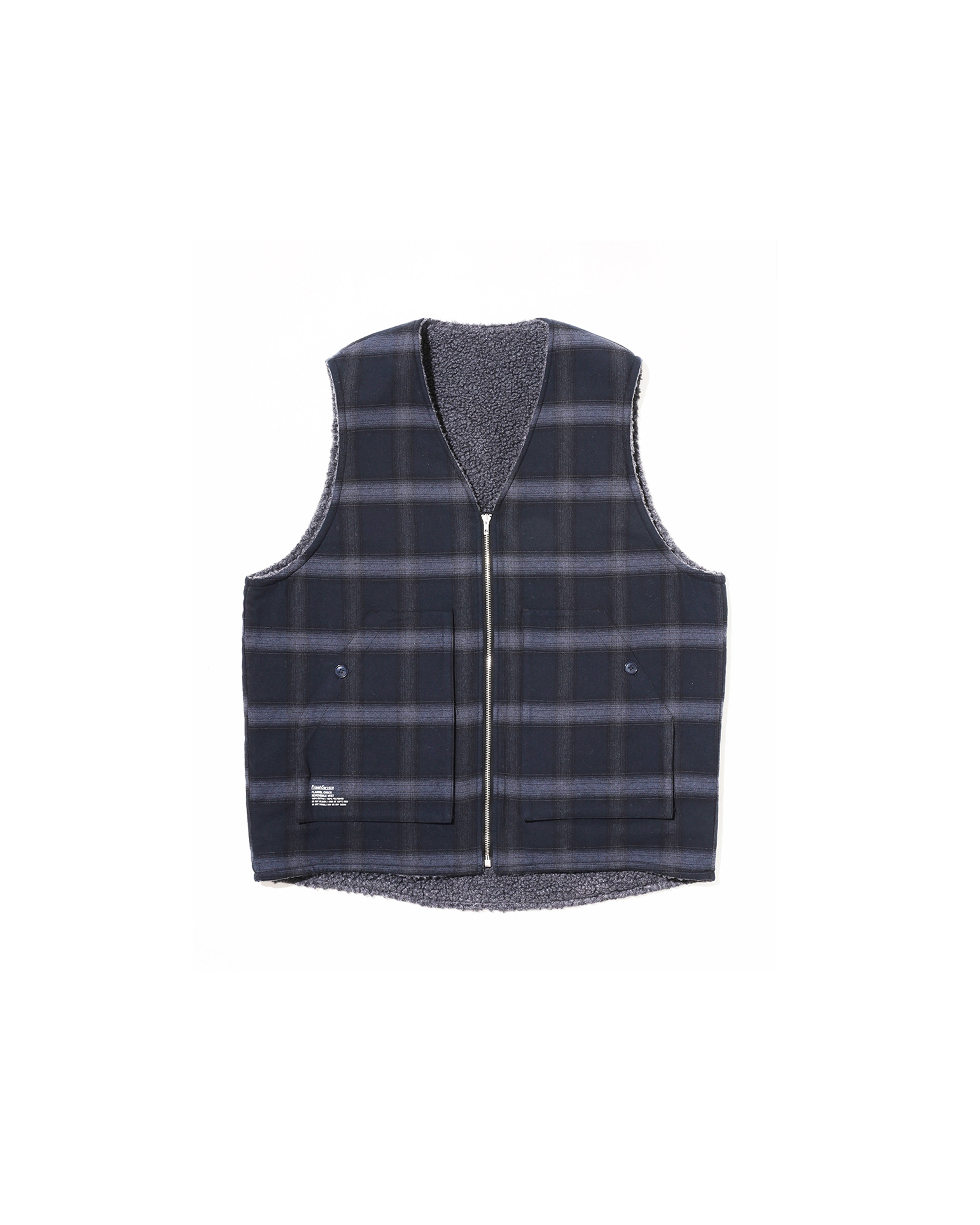 FLANNEL CHECK REVERSIBLE VEST – FreshService® official site