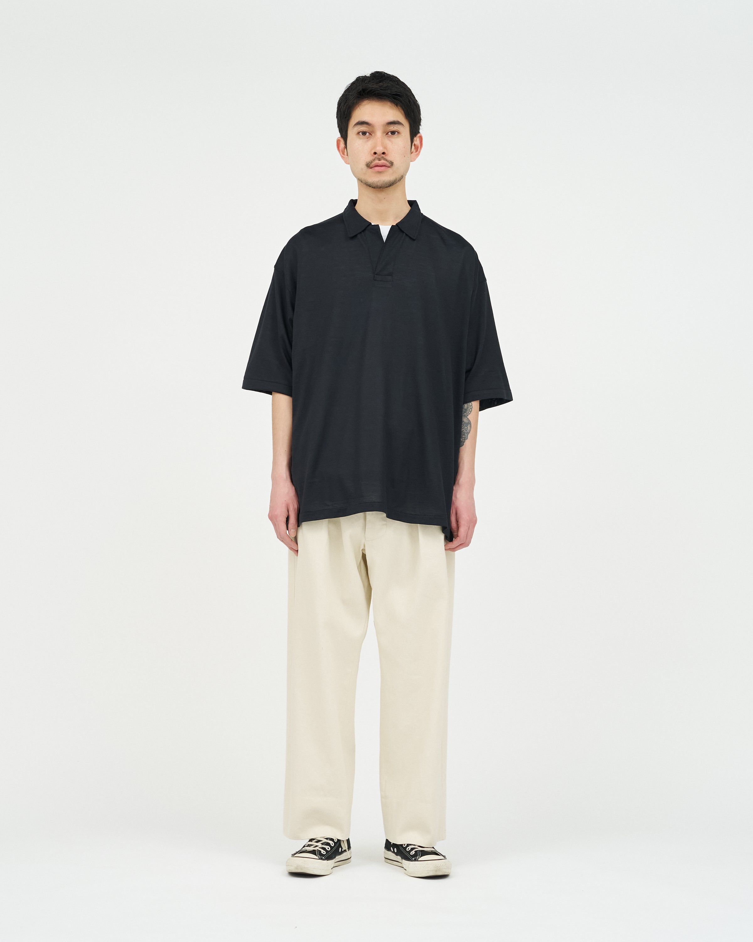 SILK COTTON JERSEY DEADSTOCK FABRIC HYPER BIG SKIPPER SHIRT