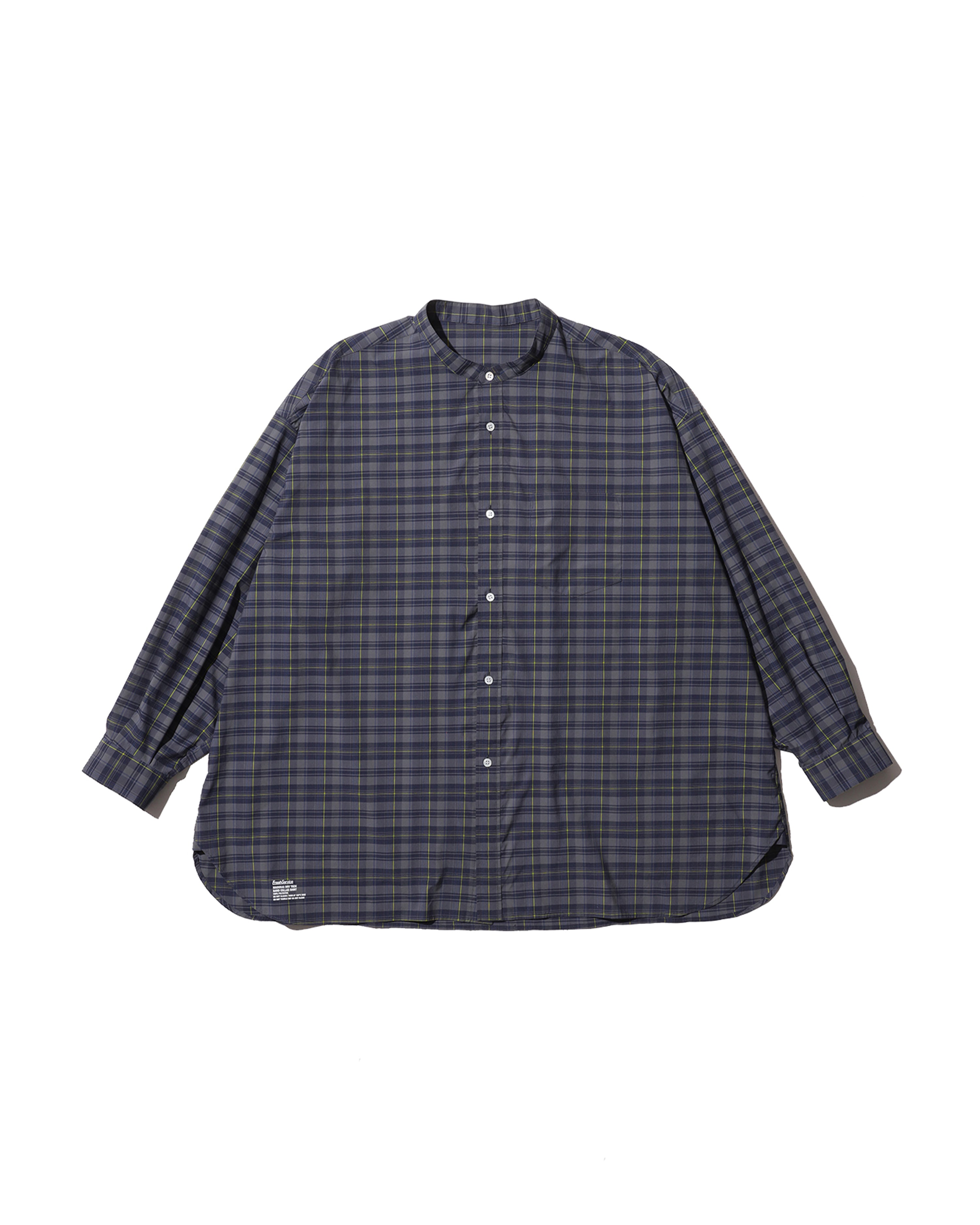 トップス MADRAS DRY TECH BAND COLLAR SHIRT MADRAS-DRY-TECH-BAND-COLLAR-