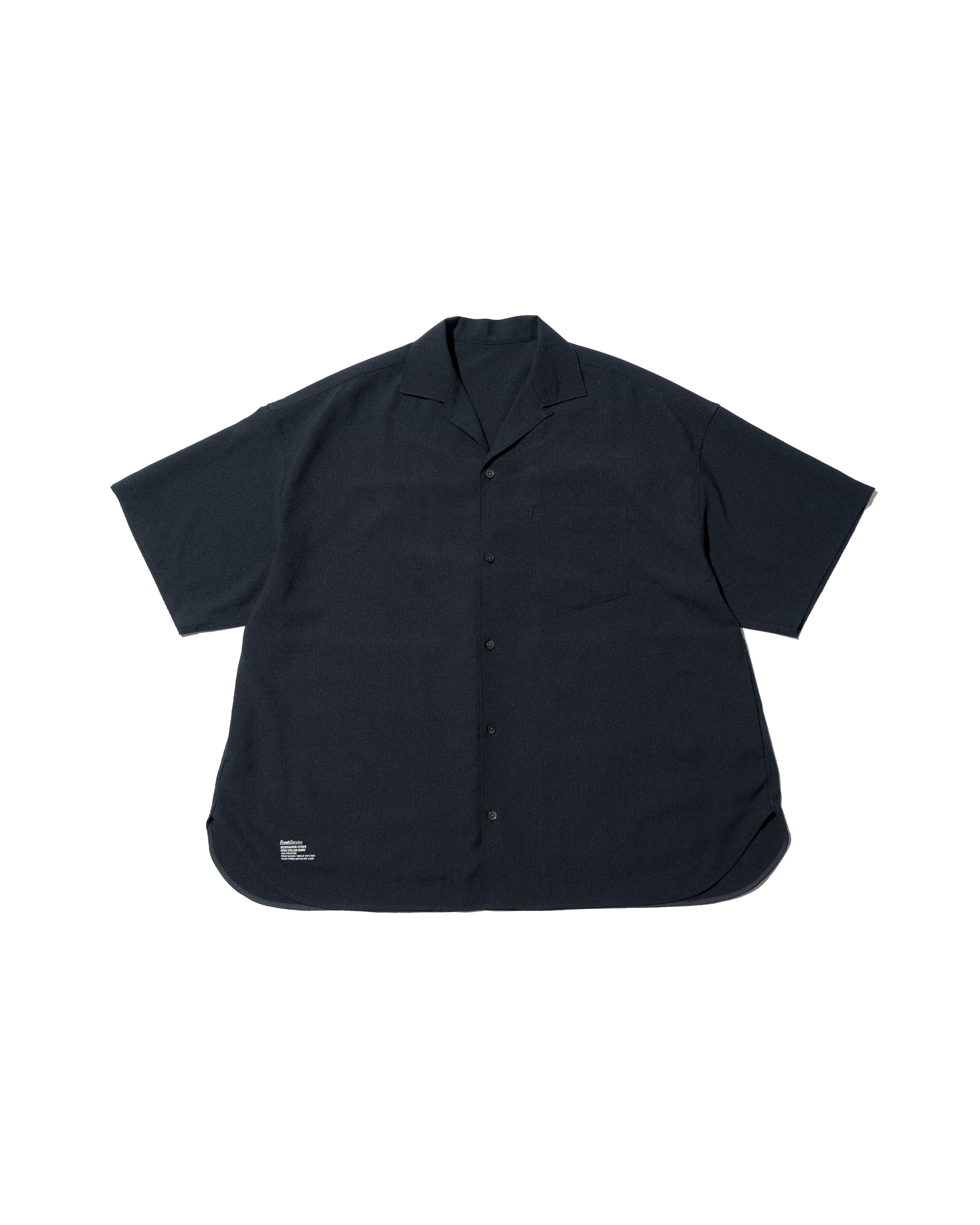 SEERSUCKER STRIPE OPEN COLLAR SHIRT – FreshService® official site