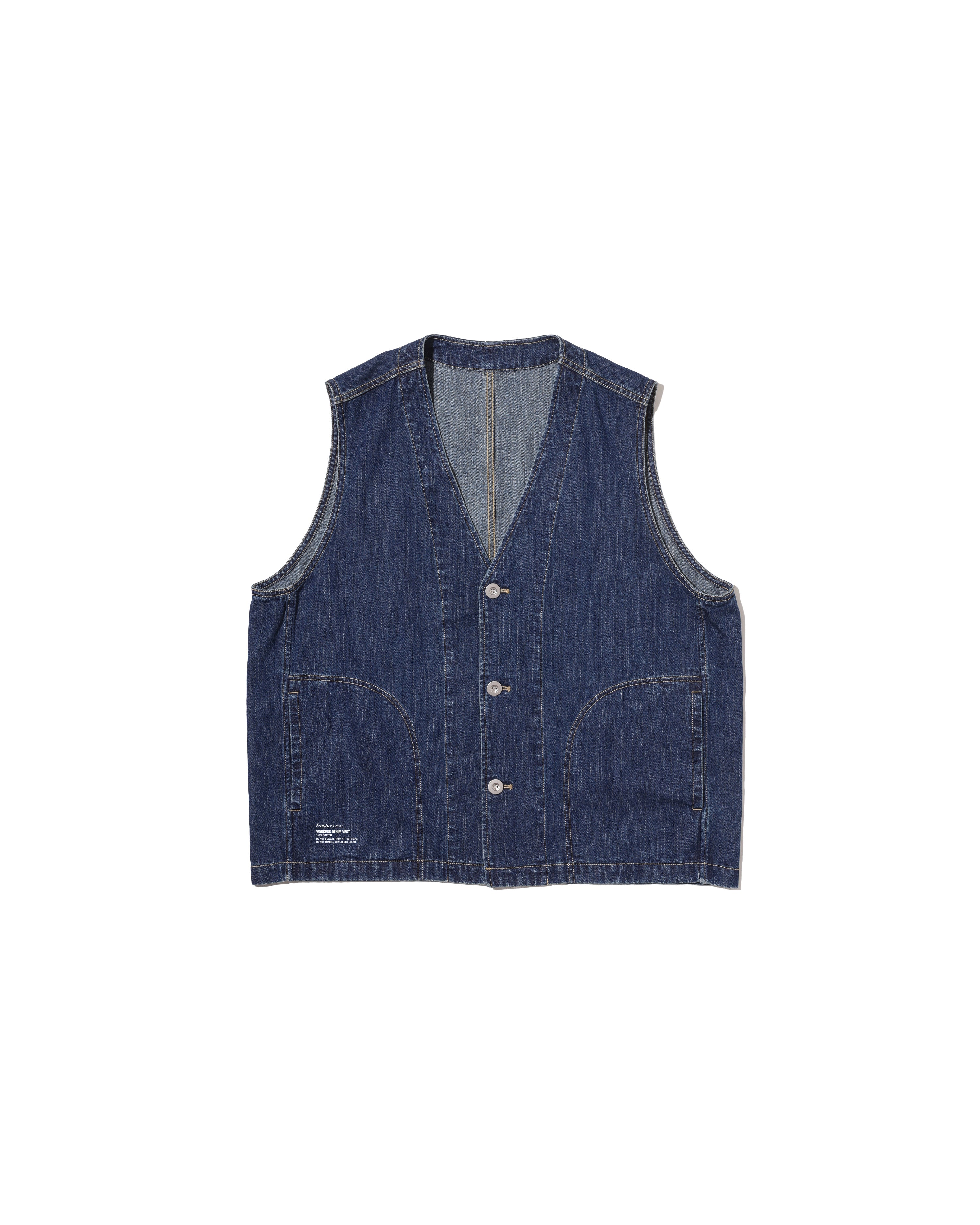 WORKERS DENIM VEST(FADE INDIGO) – FreshService® official site