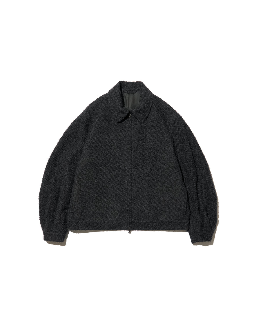 Brushed Wool Zip Short Jacket