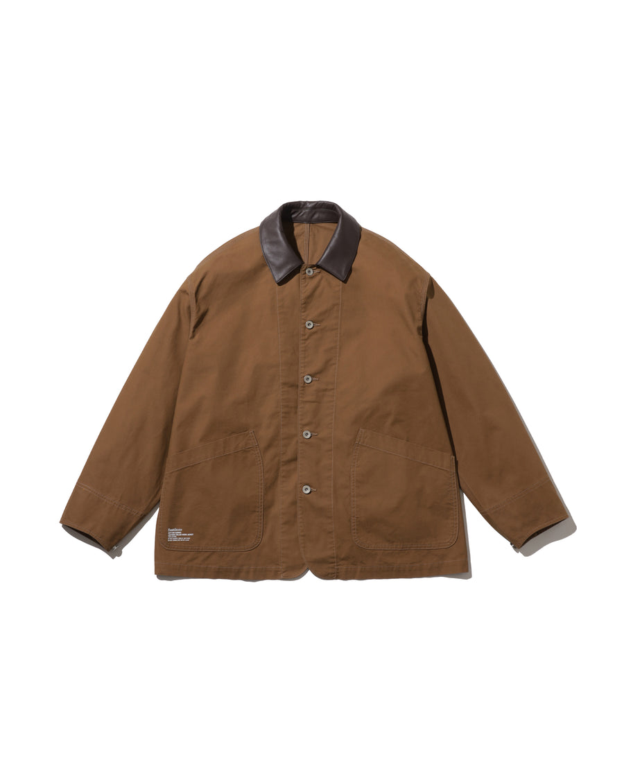COTTON CANVAS LEATHER COLLAR WORK JACKET – FreshService® official site