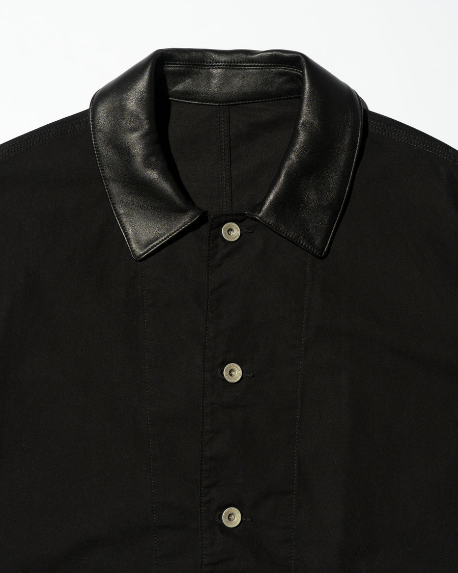COTTON CANVAS LEATHER COLLAR WORK JACKET – FreshService® official site