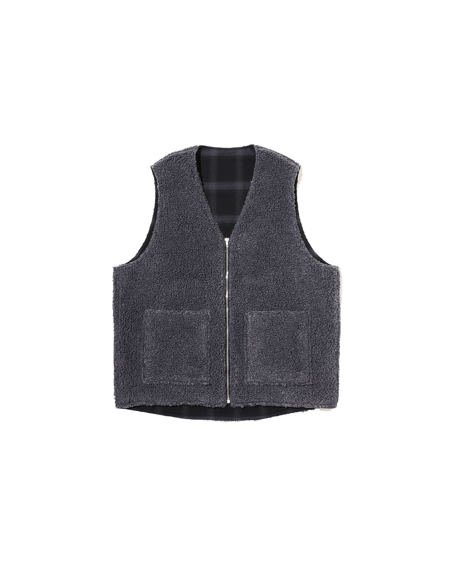 FLANNEL CHECK REVERSIBLE VEST