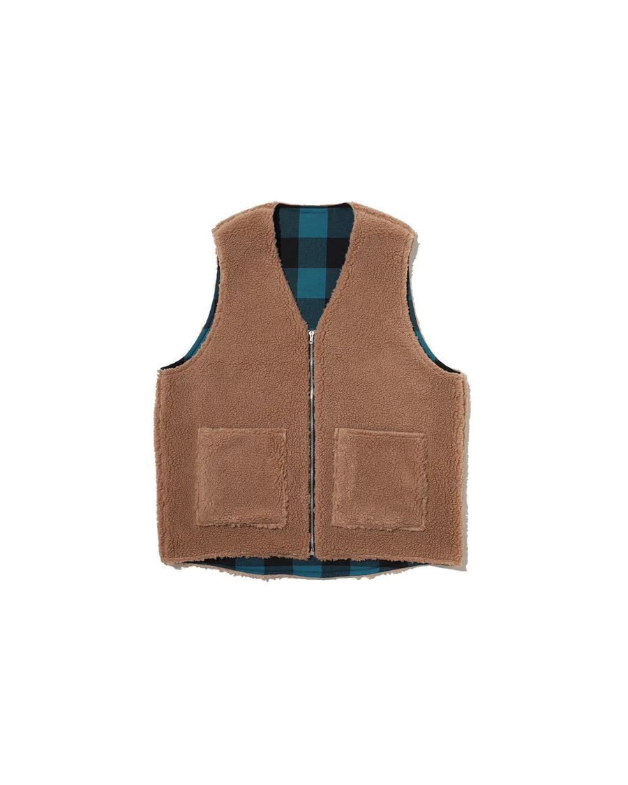 FLANNEL CHECK REVERSIBLE VEST