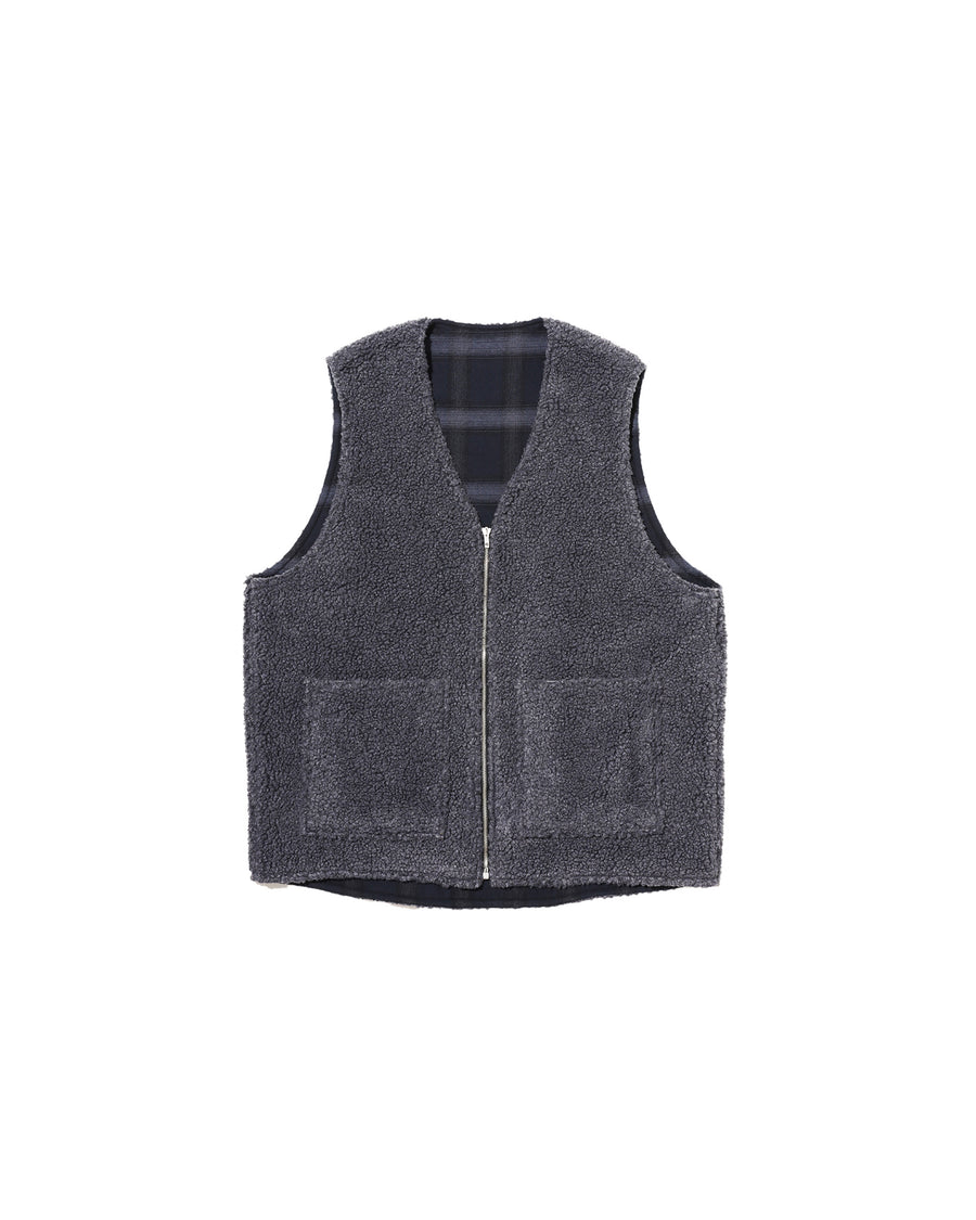 FLANNEL CHECK REVERSIBLE VEST