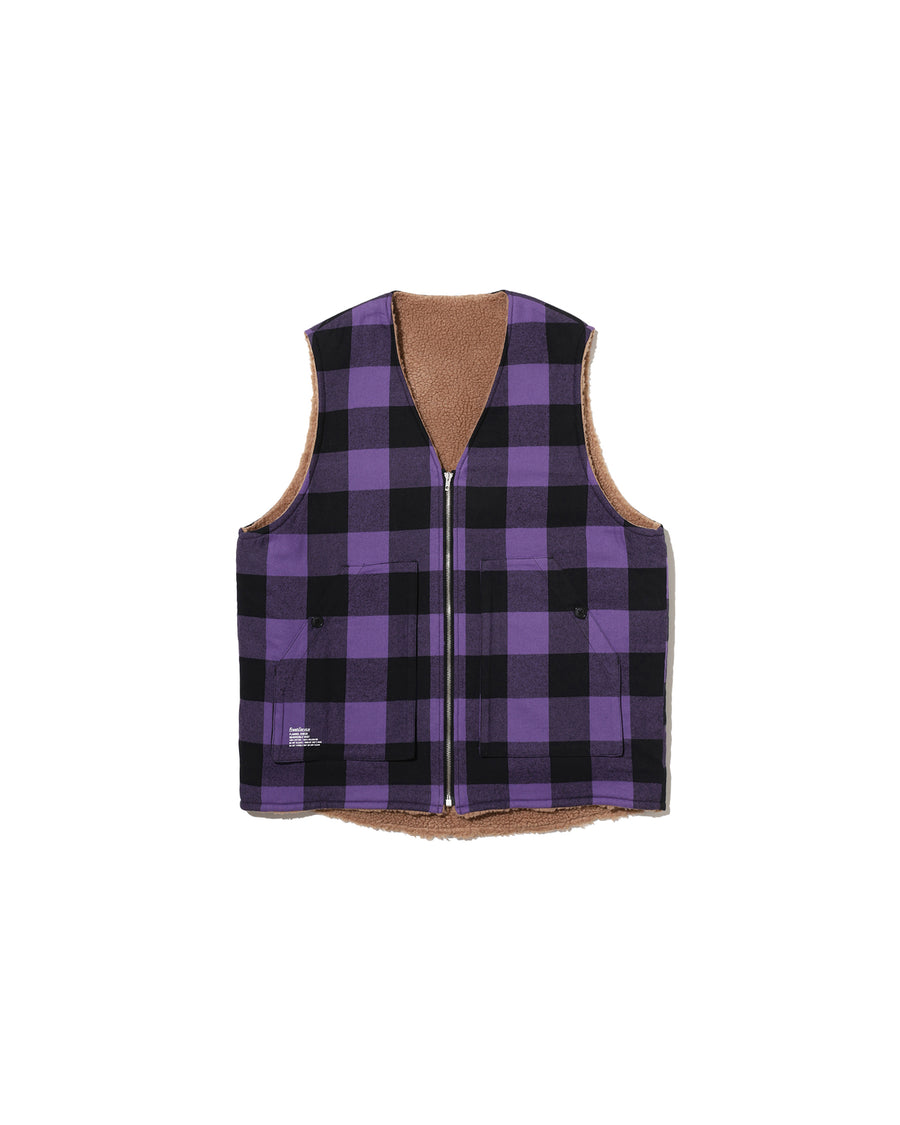 FLANNEL CHECK REVERSIBLE VEST