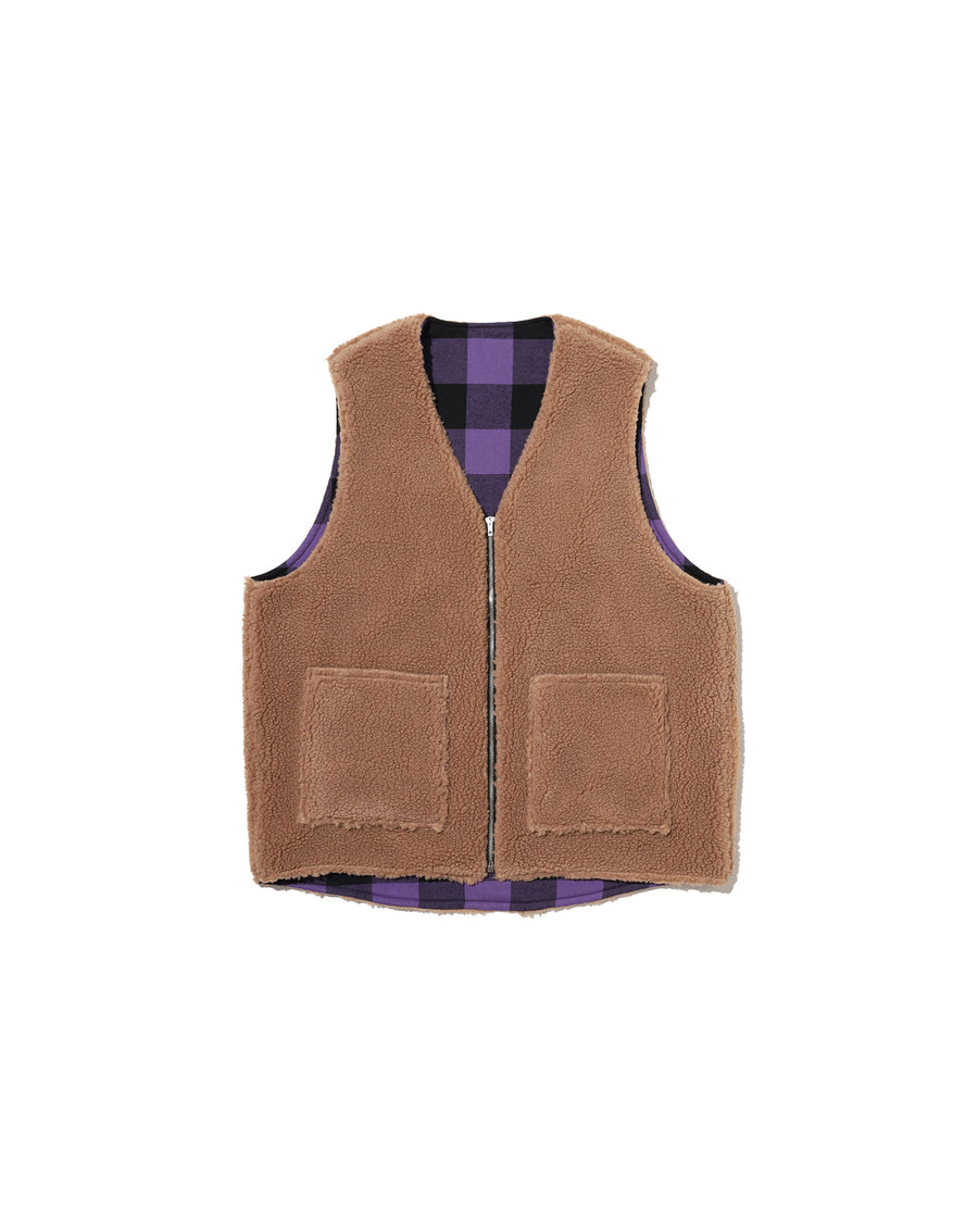 FLANNEL CHECK REVERSIBLE VEST