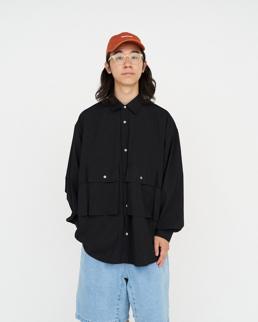 MICRO TYPEWRITER FLAP POCKET L/S SHIRT