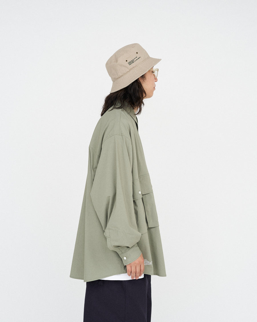MICRO TYPEWRITER FLAP POCKET L/S SHIRT