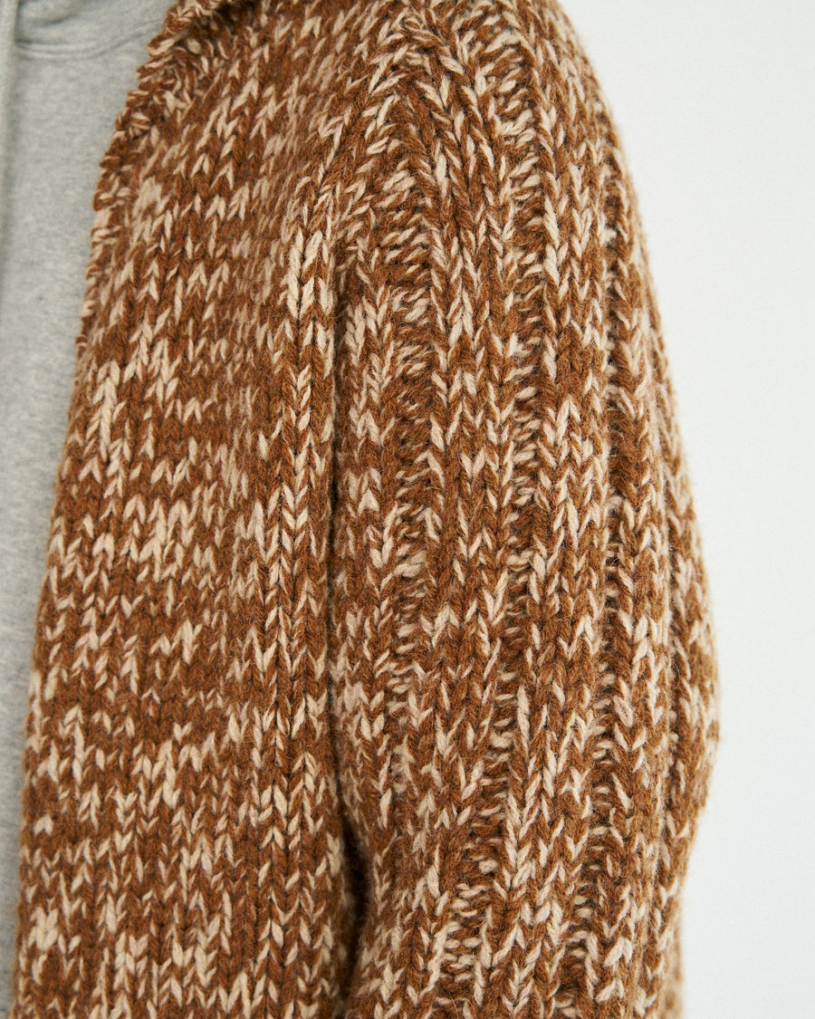 Shetland Wool Cowichan Zip Cardigan