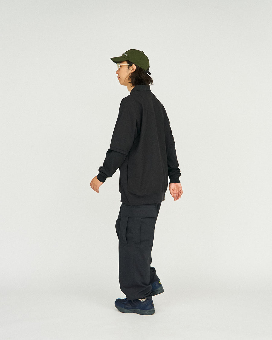 DRY PIQUE JERSEY NECK ZIP L/S POLO
