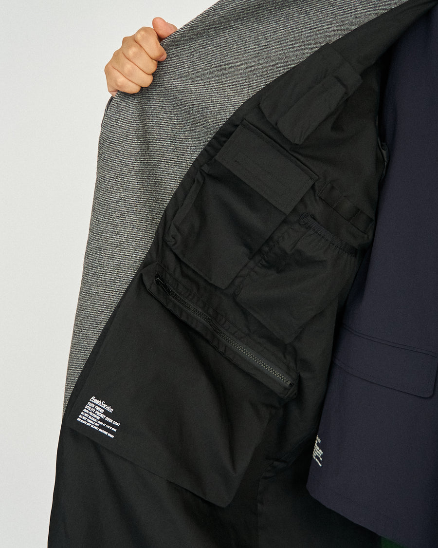 TECH TWEED UTILITY POCKET OVER COAT