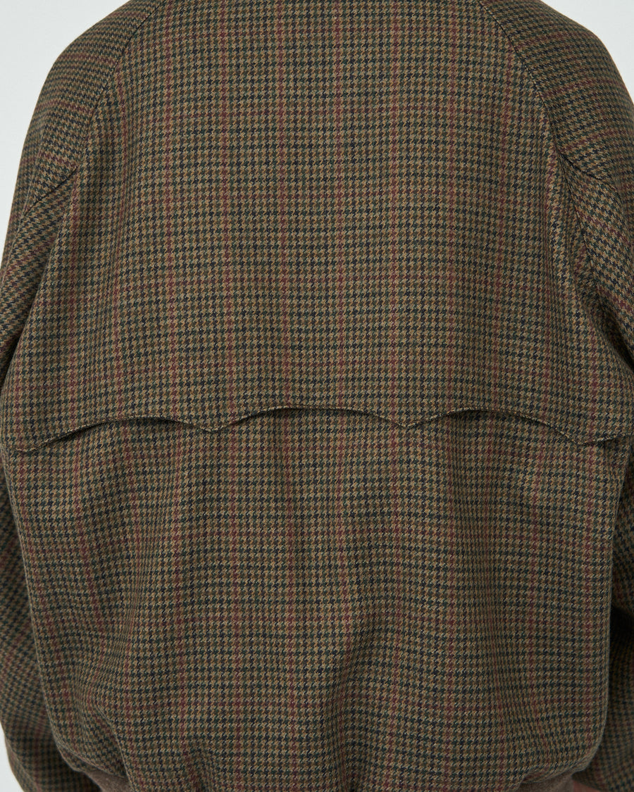 Classic Houndstooth Harrington Jacket