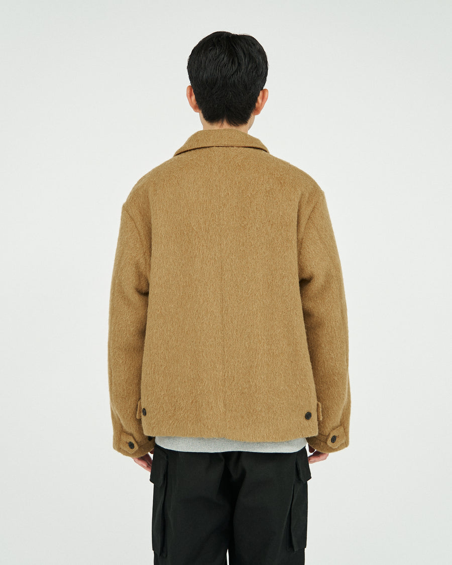 DOUBLE FACE HAlRY ALPACA WOOL SPORTS JACKET