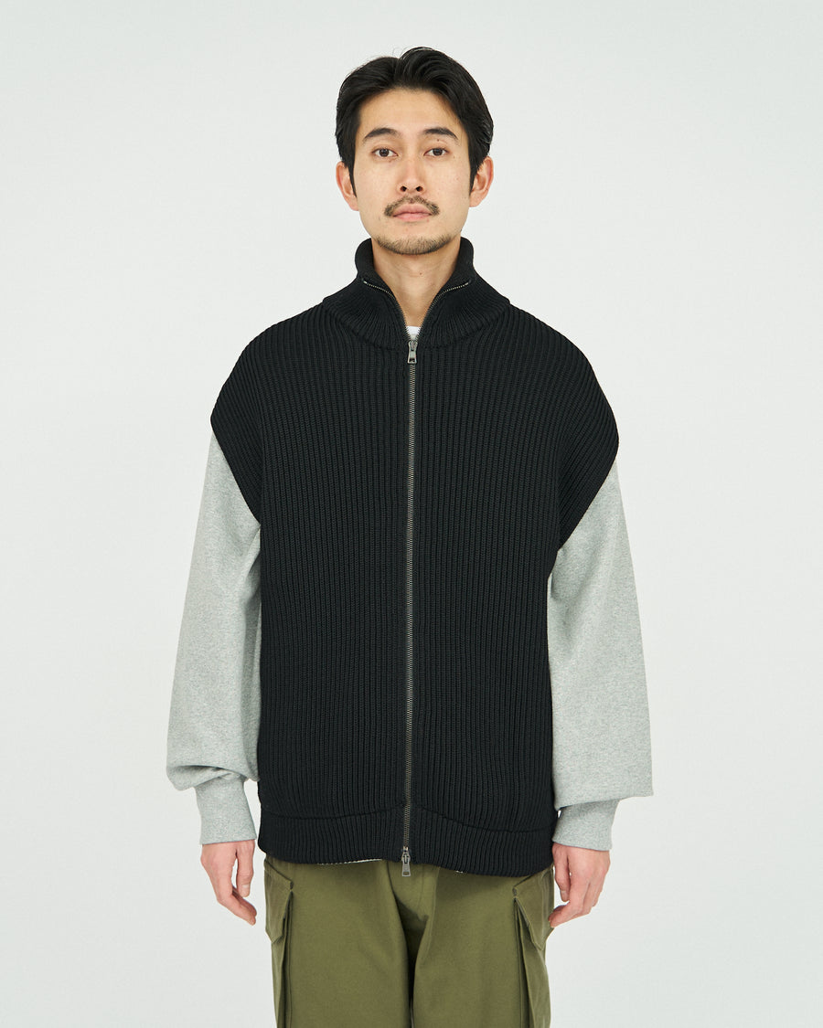 HYPER BIG HAND FRAMED DRIVERS ZIP KNIT VEST