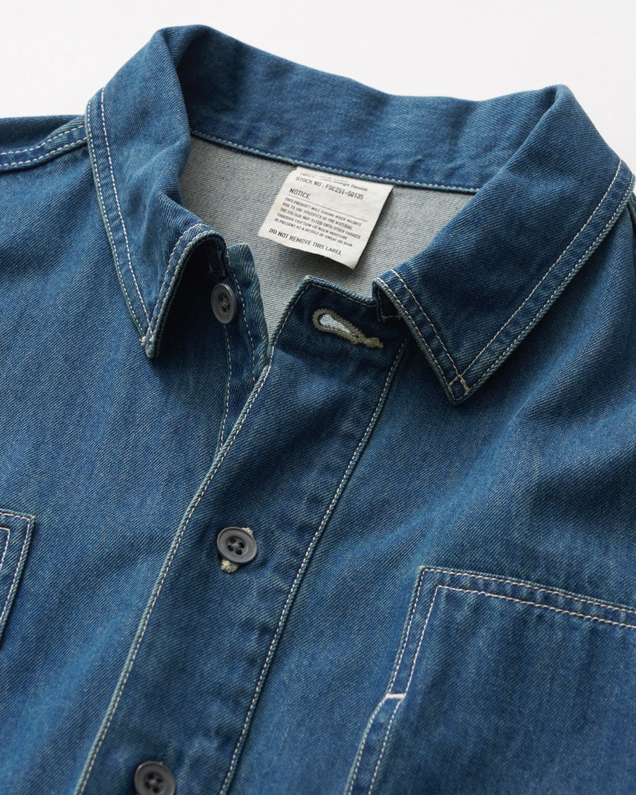 DENIM PULLOVER SHIRT(FADE INDIGO)