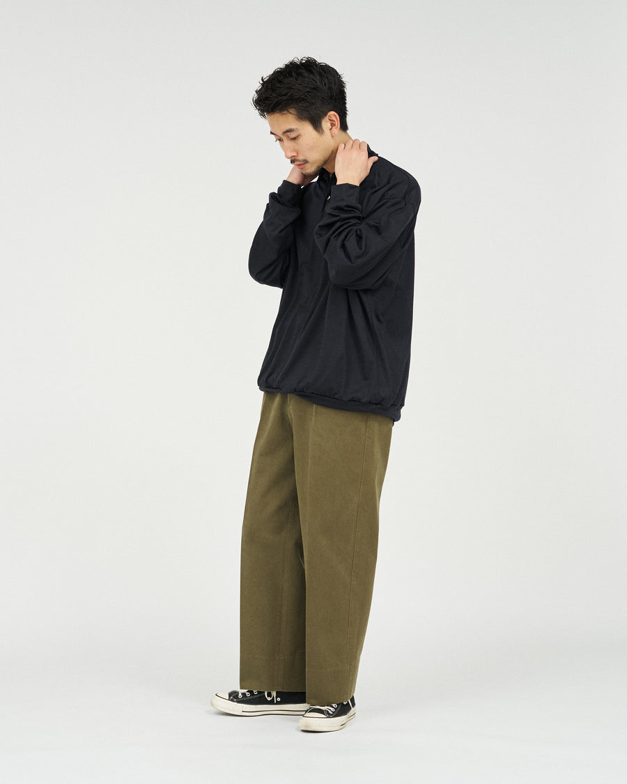 EXTRA FINE MERINO WOOL JERSEY HYPER BIG LONG POLO SHIRT