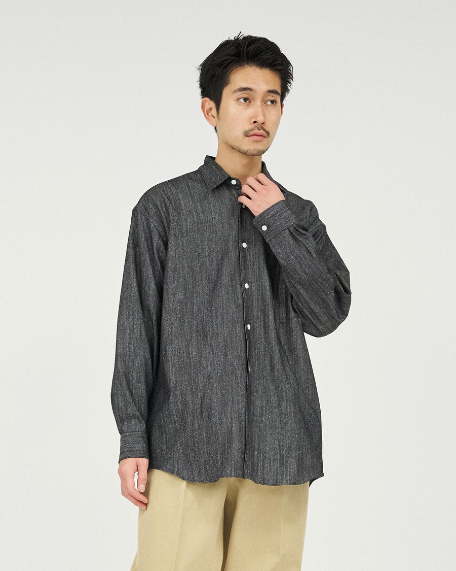 7oz SILK DENIM L/S REGULAR COLLAR SHIRT