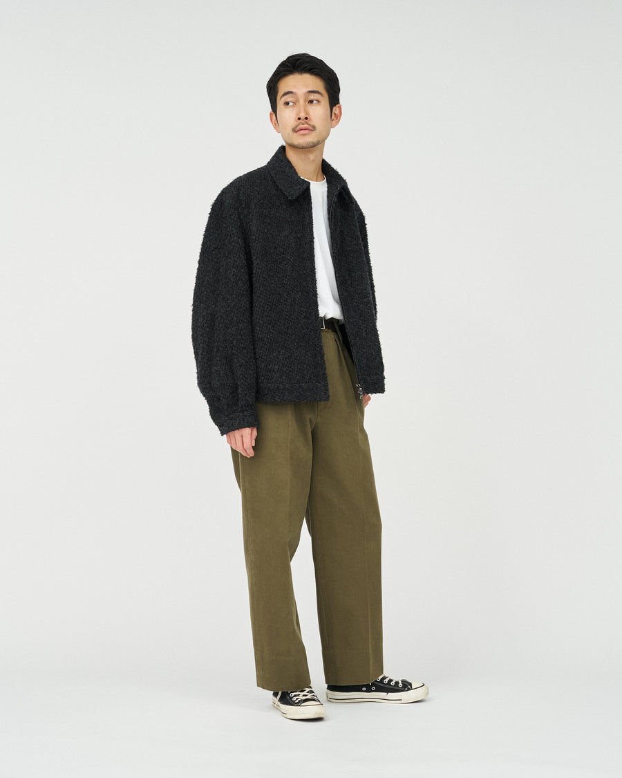 Brushed Wool Zip Short Jacket