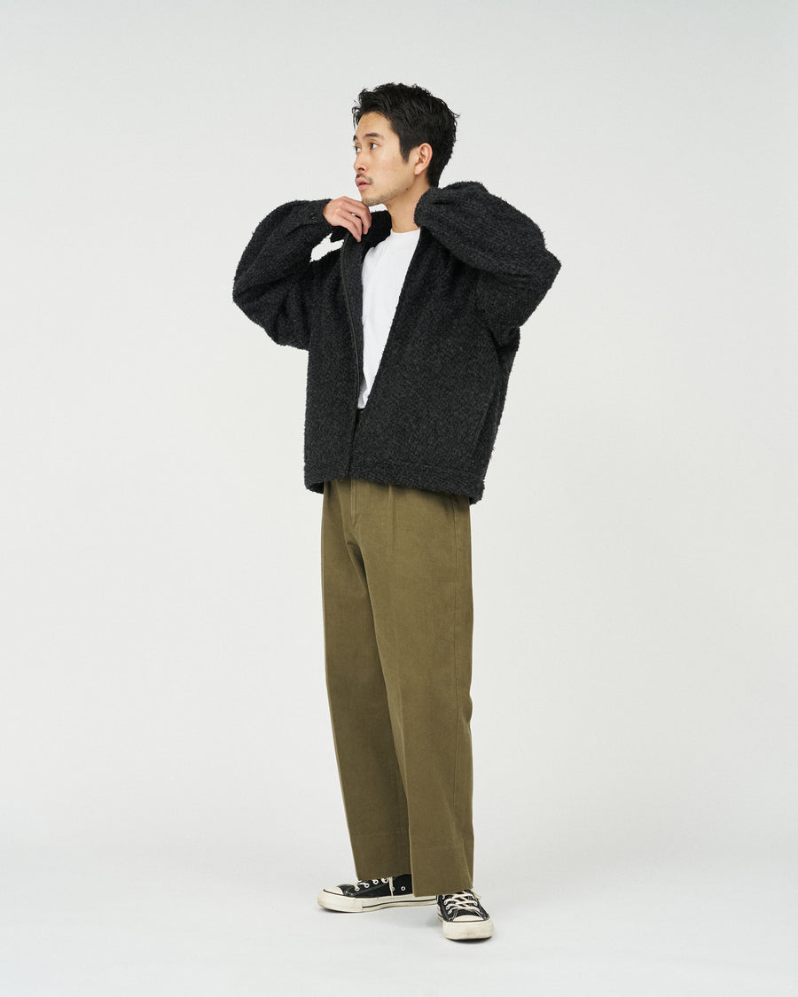 Brushed Wool Zip Short Jacket