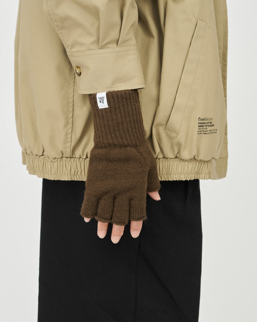THERMAL RIB KNIT FINGERLESS GLOVES