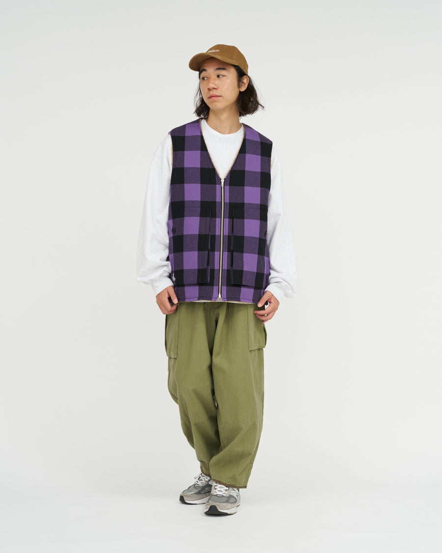 FLANNEL CHECK REVERSIBLE VEST