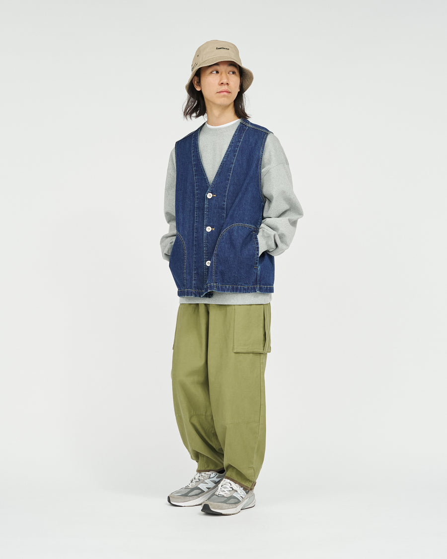 WORKERS DENIM VEST(FADE INDIGO) – FreshService® official site