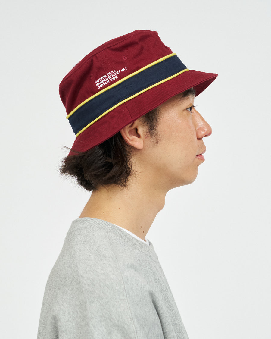COTTON TWILL BANDED BUCKET HAT