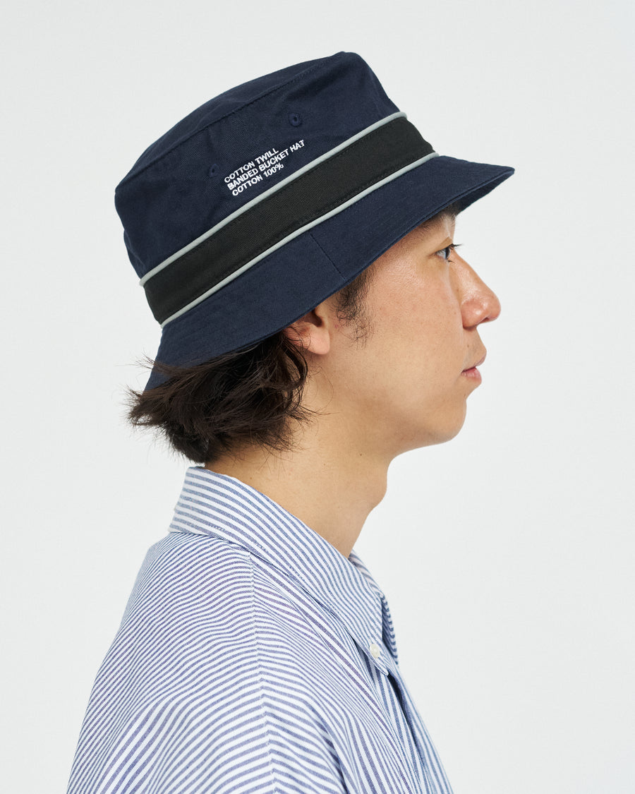 COTTON TWILL BANDED BUCKET HAT