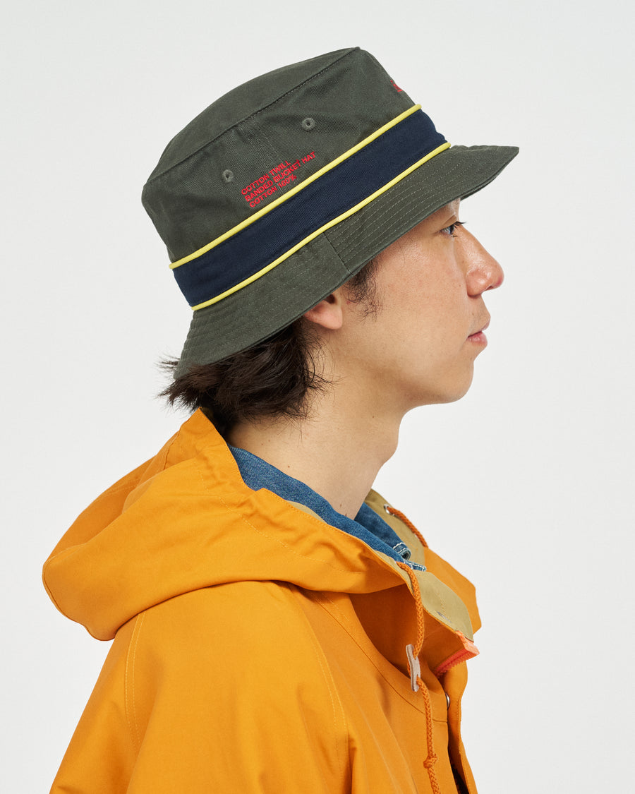 COTTON TWILL BANDED BUCKET HAT
