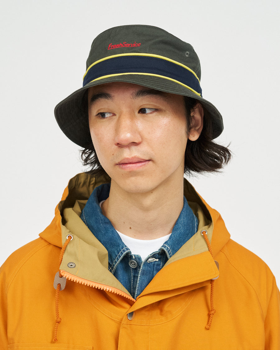 COTTON TWILL BANDED BUCKET HAT
