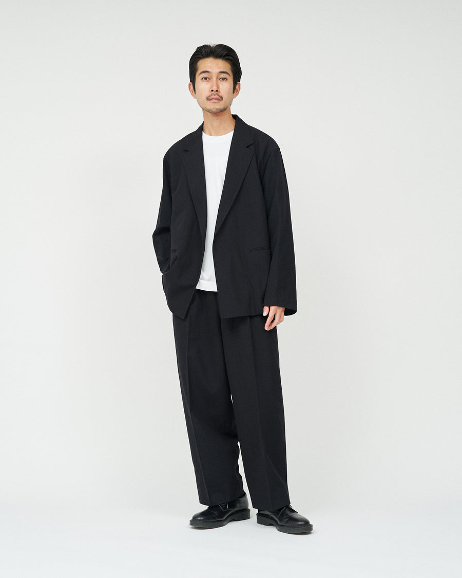 Wool Gabardine Wide Easy Slacks FS