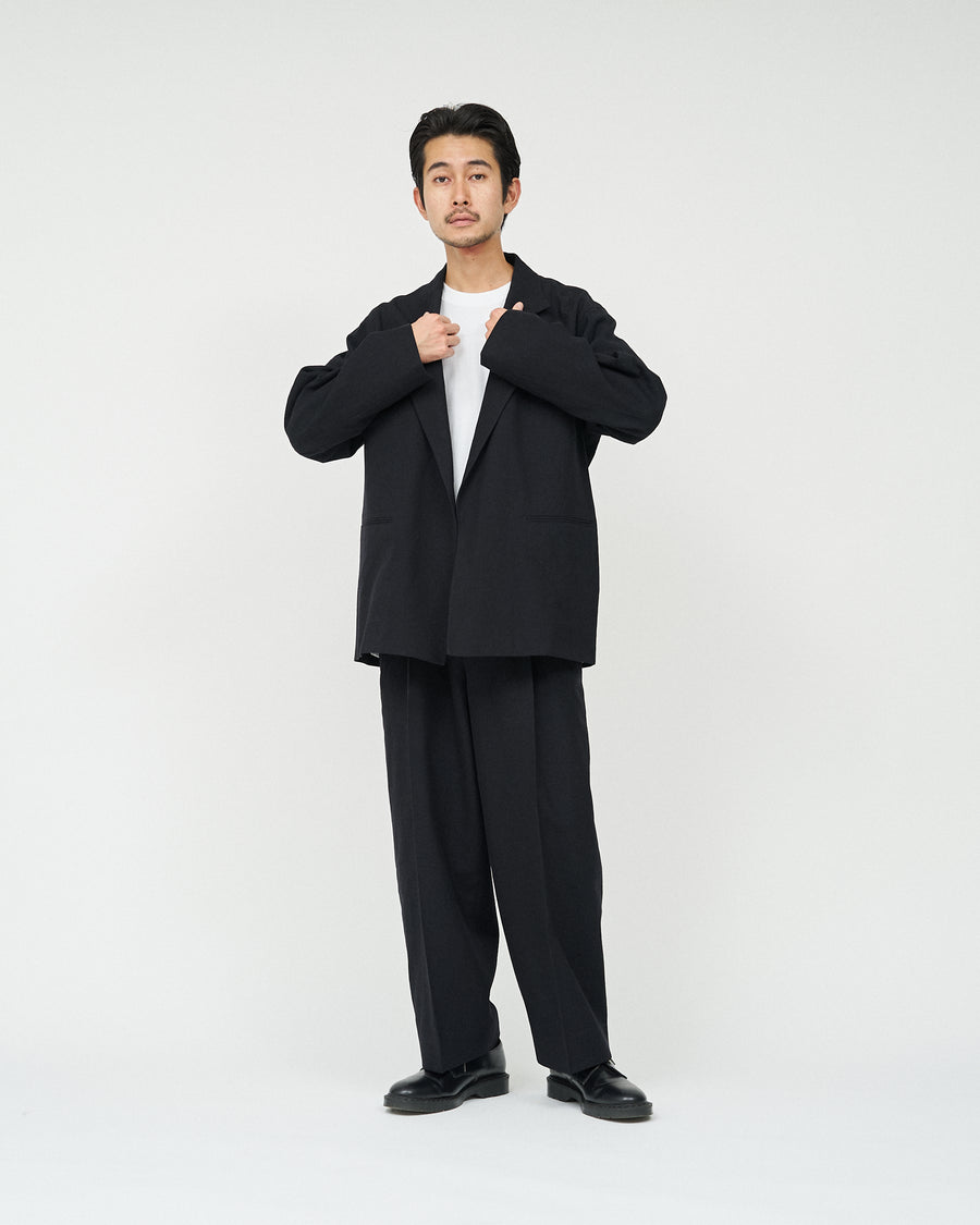 Wool Gabardine Wide Easy Slacks FS