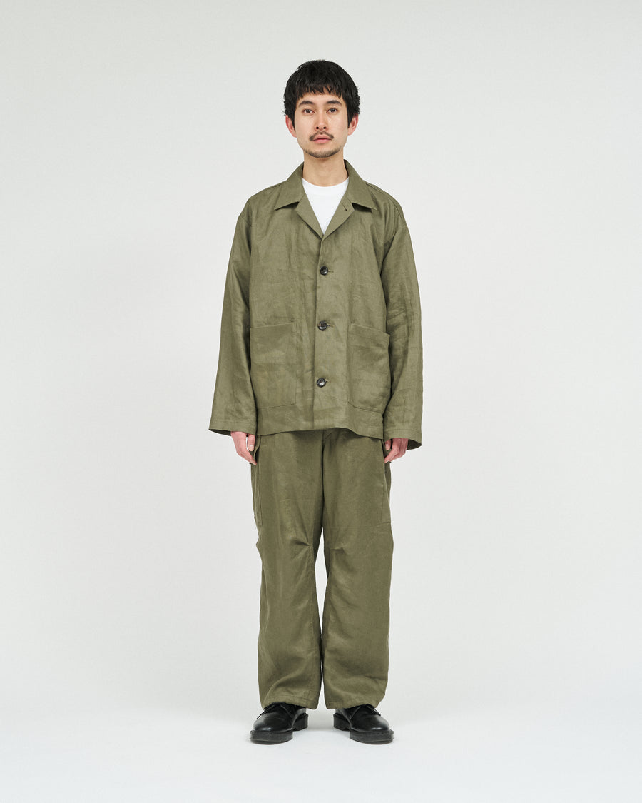SUITING LINEN OPEN COLLAR OVER SHIRT JACKET – FreshService