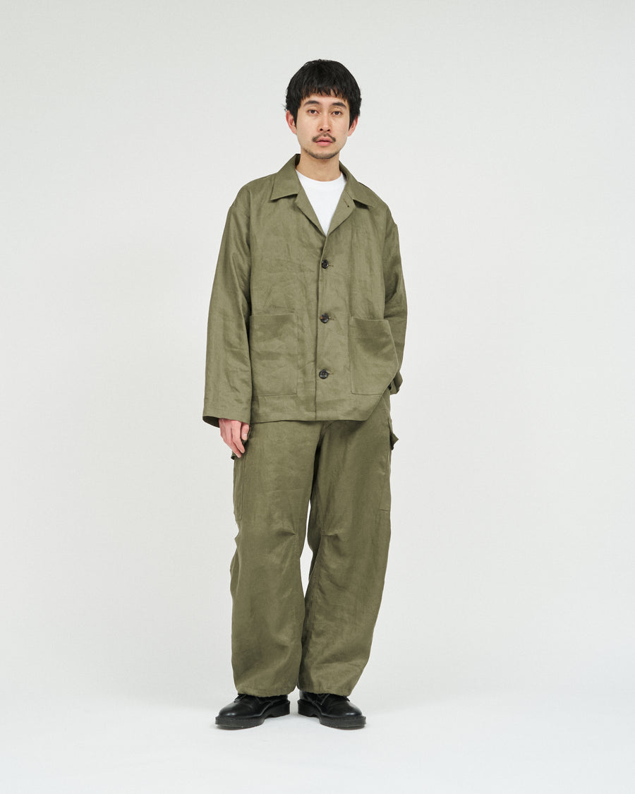 SUITING LINEN OPEN COLLAR OVER SHIRT JACKET – FreshService