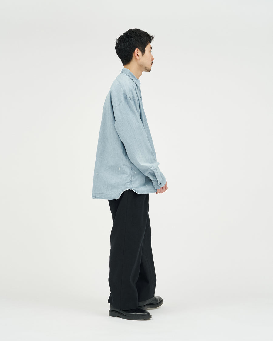 SPOT BLEACH VINTAGE WASH BLUE SHUTTLE CHAMBRAY HYPER BIG US NAVY