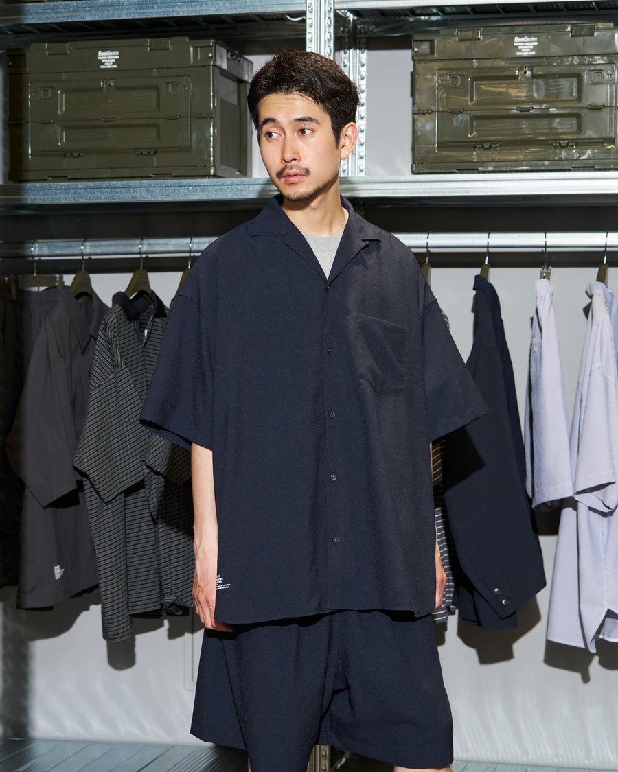 SEERSUCKER STRIPE OPEN COLLAR SHIRT – FreshService® official site