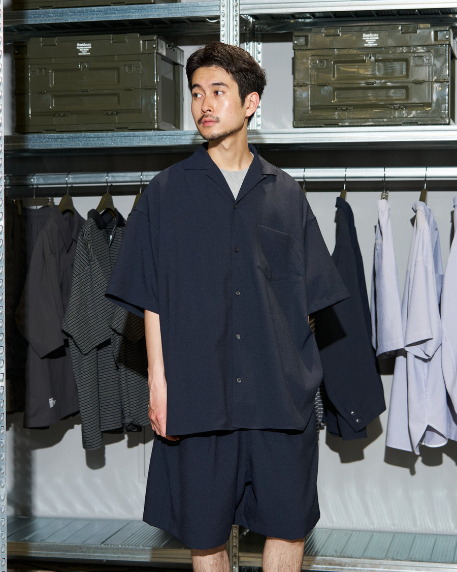 SEERSUCKER STRIPE OPEN COLLAR SHIRT – FreshService® official site