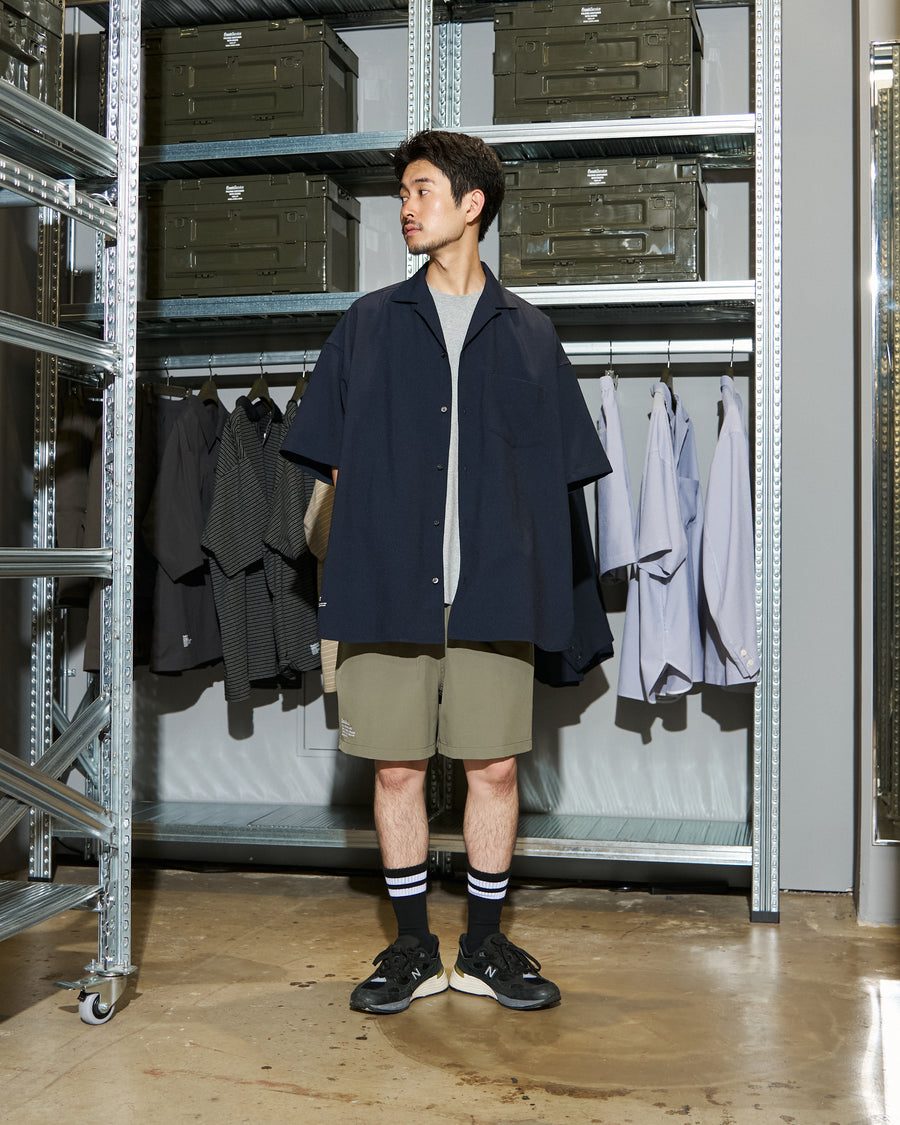 SEERSUCKER STRIPE OPEN COLLAR SHIRT – FreshService® official site