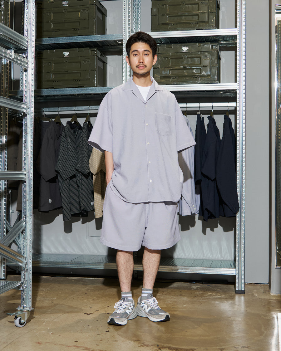 SEERSUCKER STRIPE OPEN COLLAR SHIRT – FreshService® official site