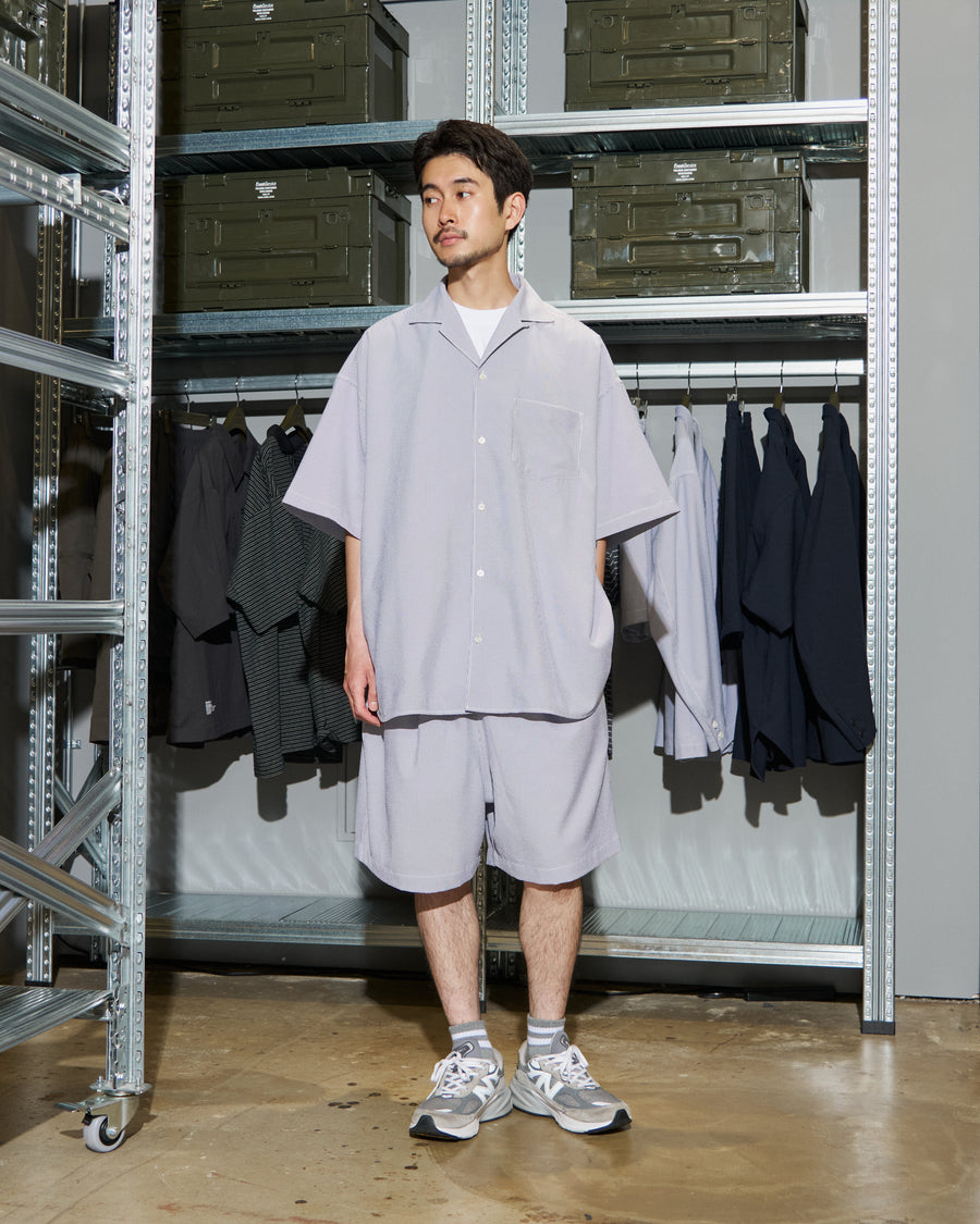 SEERSUCKER STRIPE OPEN COLLAR SHIRT – FreshService® official site