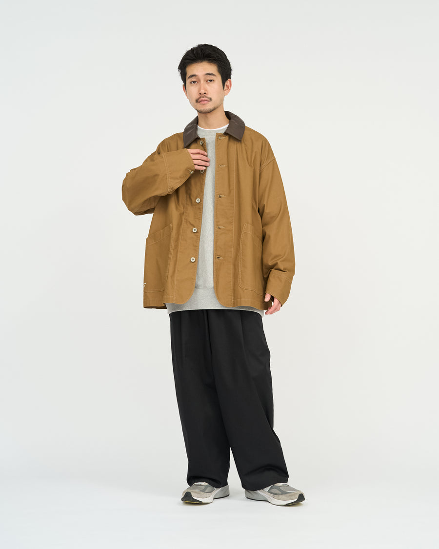 COTTON CANVAS LEATHER COLLAR WORK JACKET – FreshService® official site