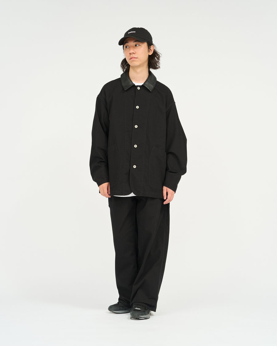 COTTON CANVAS LEATHER COLLAR WORK JACKET – FreshService® official site