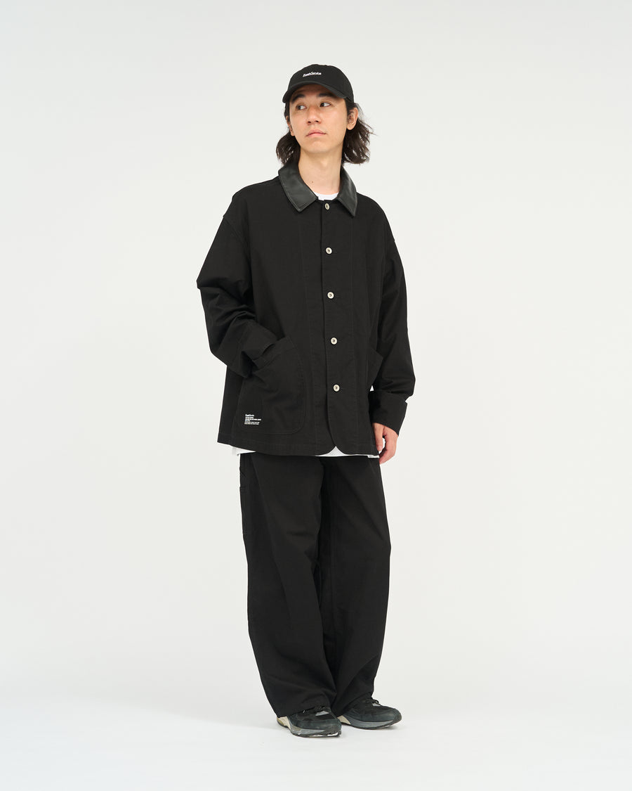 FreshService ブラックシャツジャケット COTTON CANVAS LEATHER COLLAR WORK JACKET – FreshService® official site