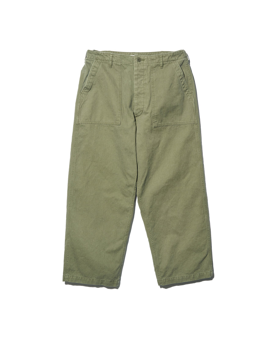 USEDE WASHED ORGANIC COTTON HBT TWILL BAKER PANTS