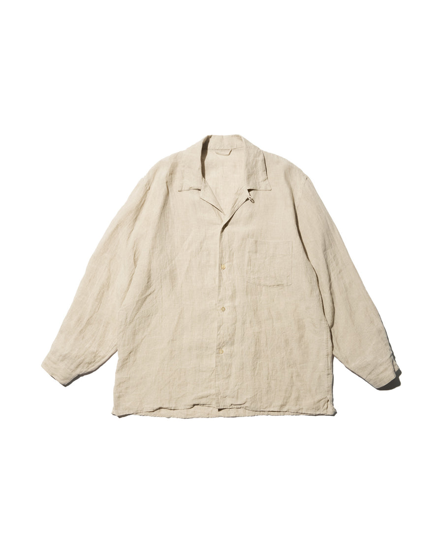 Linen Open-collar Shirt L/S