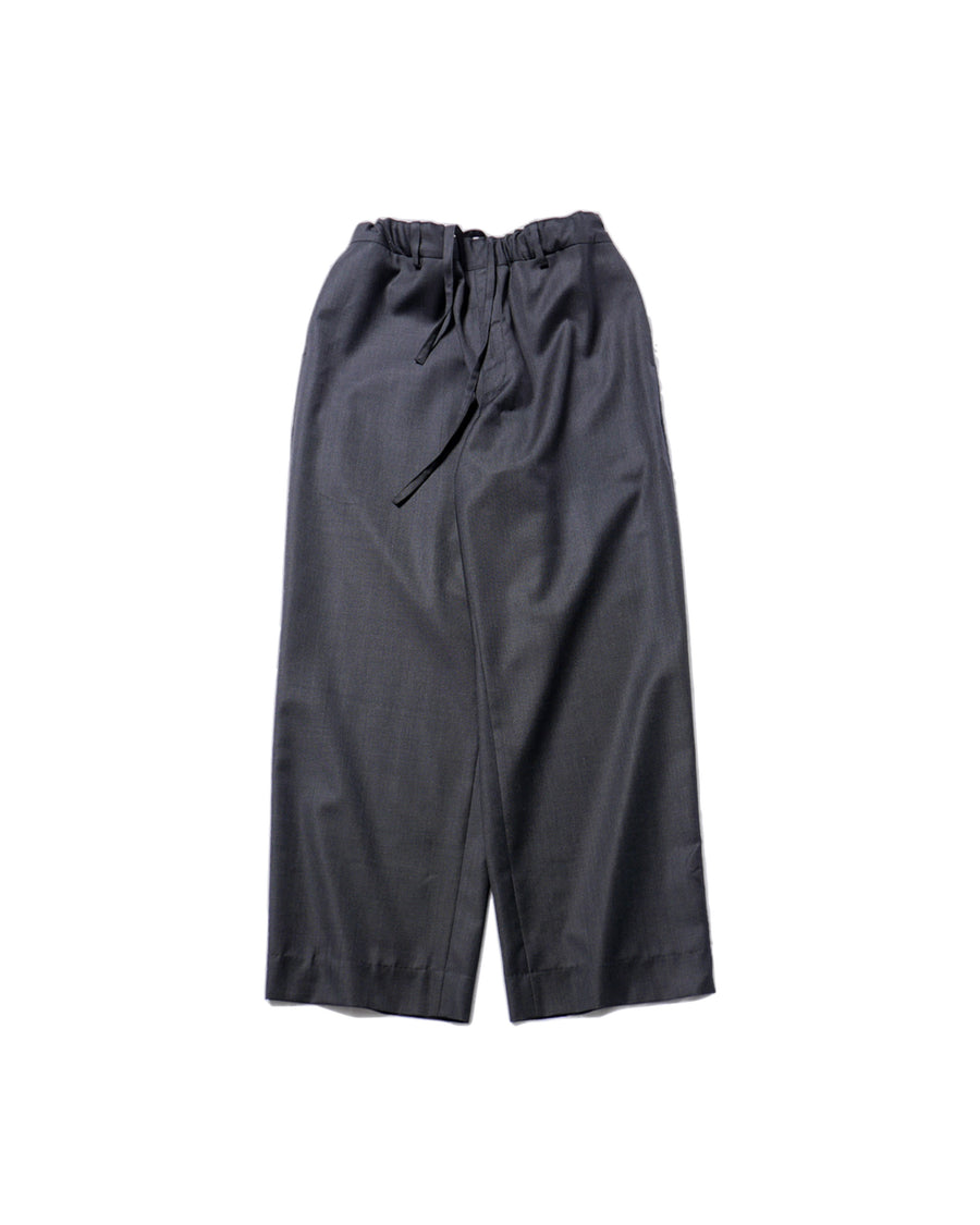 SILKY MELANGE SUITING DEADSTOCK WIDE DRESS EASY PANTS